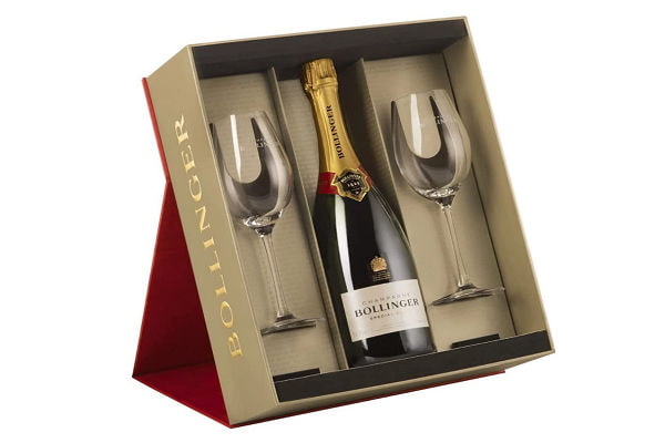 Bollinger Special Cuvee Brut Champagne in Gift Set with 2 Flutes NV 75 cl