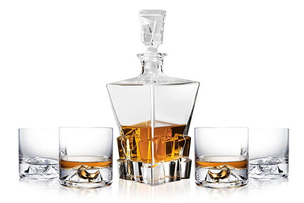 Whiskey glasses and decanter set