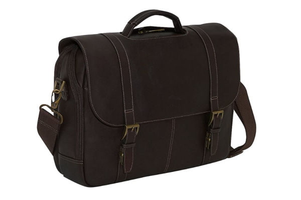 Samsonite Colombian Leather Flap-Over Laptop Messenger Bag